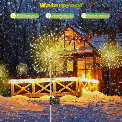 Lampe Solaire Extérieur Feu d'Artifice 60 LED Pissenlit