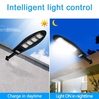 Lampadaire Solaire Détecteur de Mouvement Extérieur 180°, jusqu'à 168 LED
