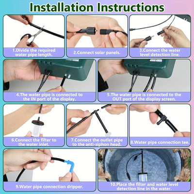 Kit Irrigation Solaire Goutte à Goutte avec Minuterie