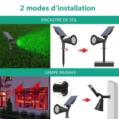 Projecteur Solaire 7 LED Applique Murale Paysage Jardin