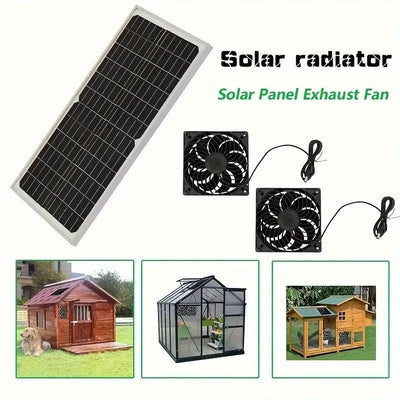 Extracteur Solaire Double 30W Étanche pour Serre et Abri