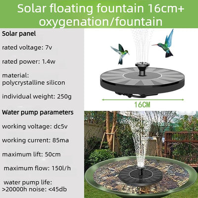 Pompe de Fontaine Solaire 6 Buses pour Bassin de Jardin
