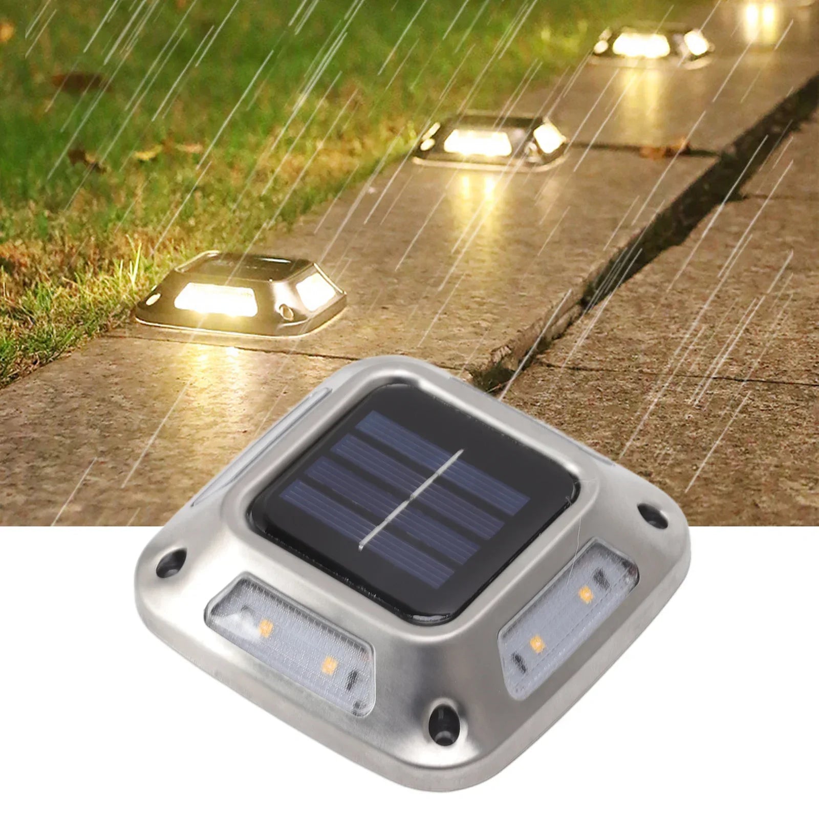 Lampe Solaire de Sol LED Étanche Jardin Éclairage Allée