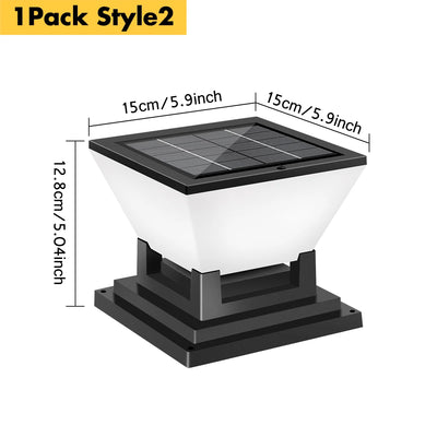 Lampe Solaire Pilier Portail Chapeau de Poteau 3 Tailles