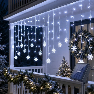 Lampe Solaire Flocon de Neige Étanche Décoration de Noël