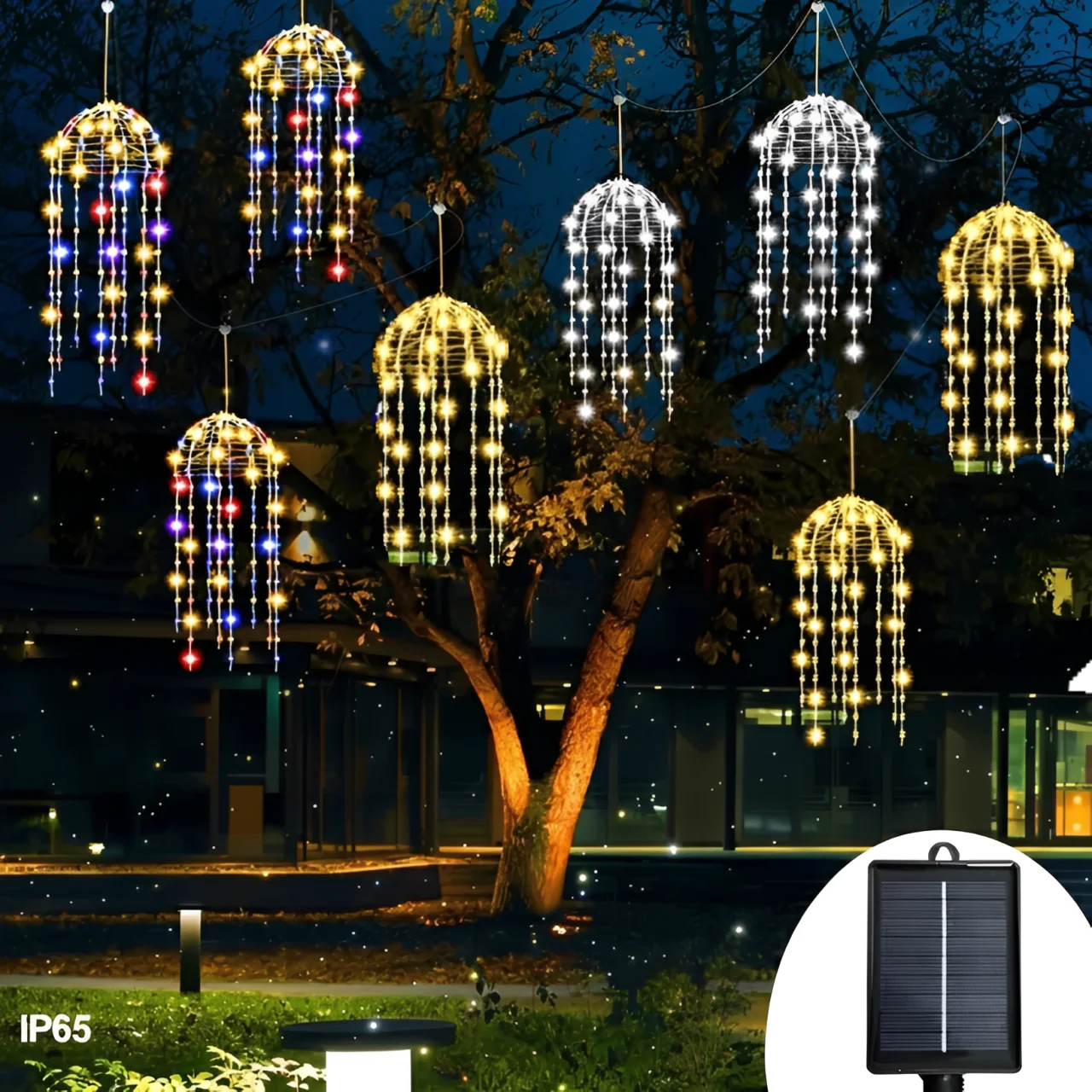 Lampe Solaire Méduse à Suspendre Décorative de Jardin