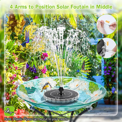 Fontaine Solaire 3,5 W avec LED Colorées pour Bain d'Oiseaux