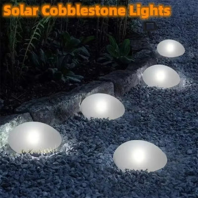 Lot de lampes solaires galet pour allée de jardin