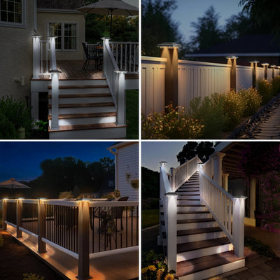 Lampe Solaire Clôture LED Étanche IP65 Jardin Mur Cour