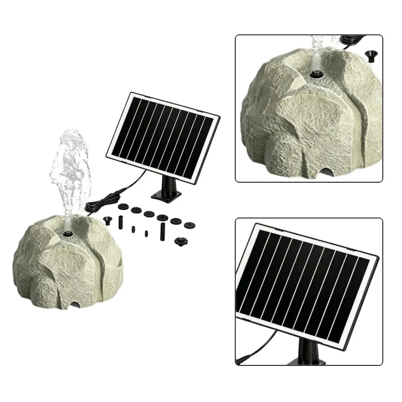 Fontaine Solaire pour Bain d'Oiseaux Aspect Pierre