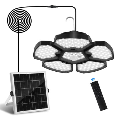 Lampe Solaire Suspendue 156 LED Télécommande Grange Garage