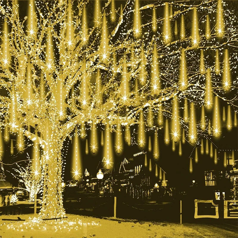 Guirlande Solaire Pluie de Météores Noël Sapin et Gouttière