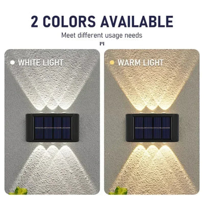 Applique Solaire Murale 12 LED Haut et Bas pour Balustrade