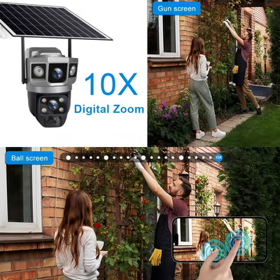 Caméra Solaire 4G PTZ Triple Écran Suivi Auto - vue 4