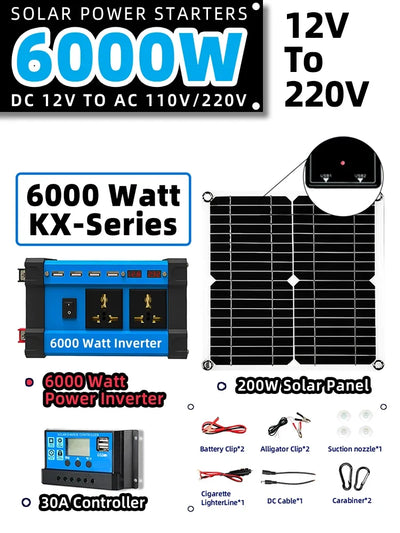 Kit Solaire 6000W Onduleur Contrôleur 100A
