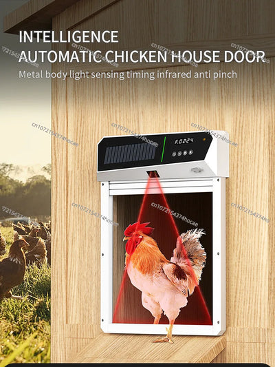 Porte Automatique de Poulailler Solaire Enroulable Détection de Lumière