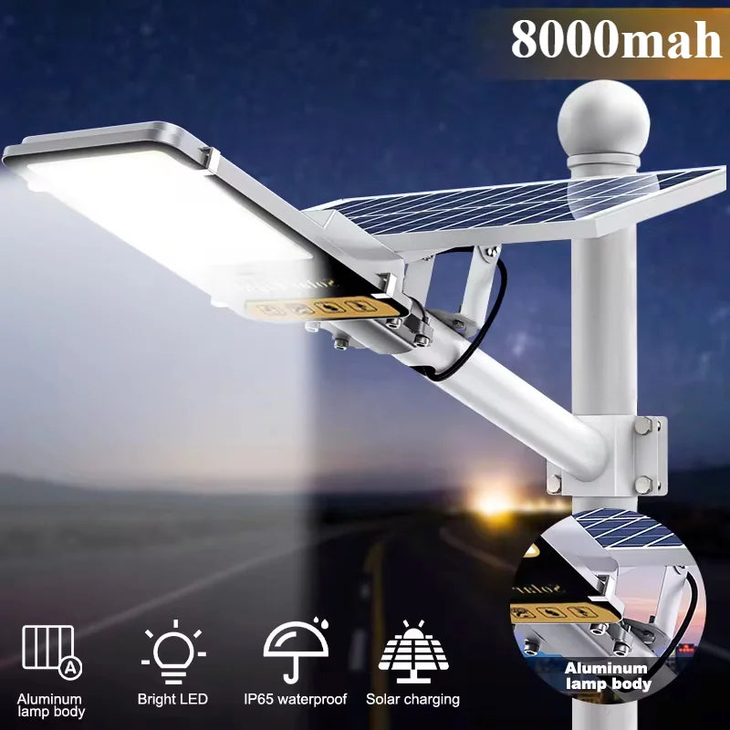 Lampadaire solaire en aluminium étanche pour extérieur