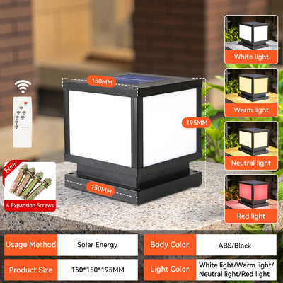 Lampe Solaire de Colonne avec Télécommande