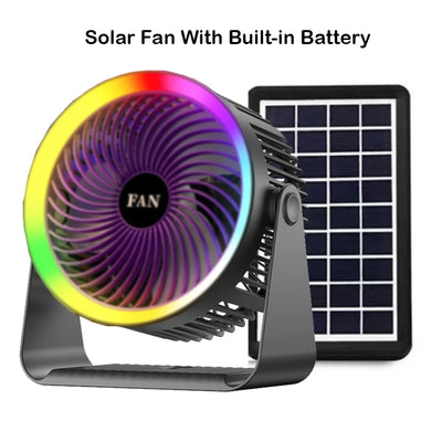 Ventilateur Solaire Portable Rechargeable de Camping