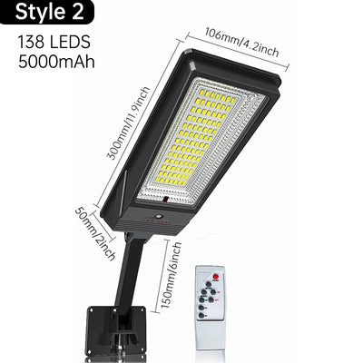 Lampadaire Solaire 60 ou 138 LED Télécommande Détecteur