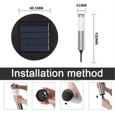 Borne Solaire Extérieur Potelet Cylindrique Jardin Allée et Terrasse