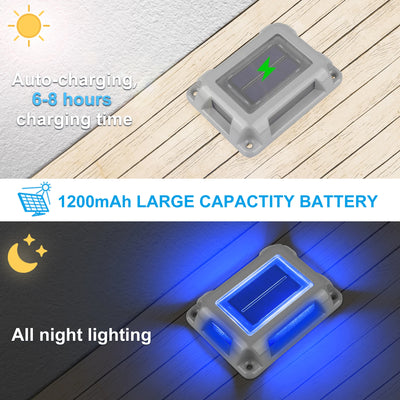 Lampe solaire bleue pour escalier extérieur