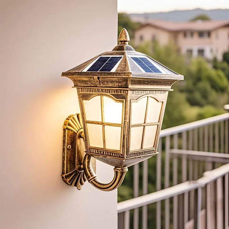 Applique solaire murale exterieure LED coloris bronze