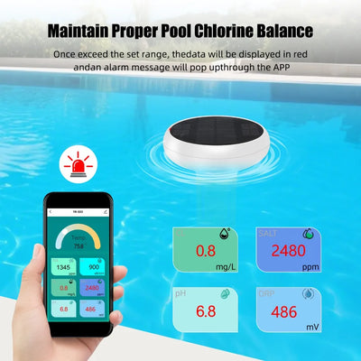 Testeur Solaire de Qualité d'Eau de Piscine 7 en 1