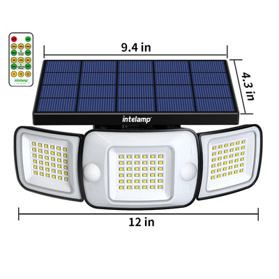 Applique Solaire Murale 1200LM Double Détecteur