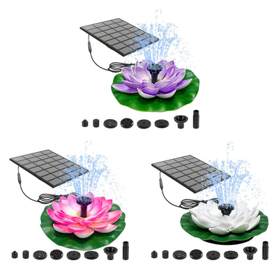 Fontaine Solaire Flottante Lotus 1,5W avec 6 Buses