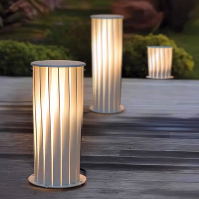 Lampe Solaire de Colonne sur Pied d'Extérieur