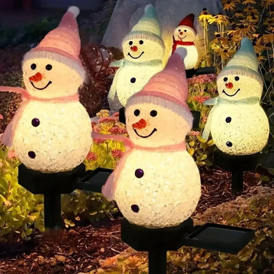 Piquet Solaire Bonhomme de Neige pour Pelouse et Cour