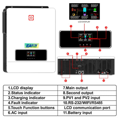 Onduleur Solaire Hybride 10,2 kW 48V Wi-Fi