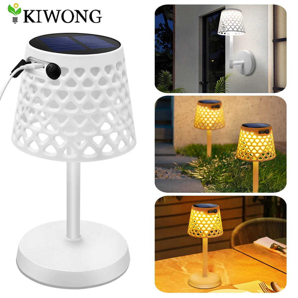 Lampe solaire de table LED 3-en-1 étanche
