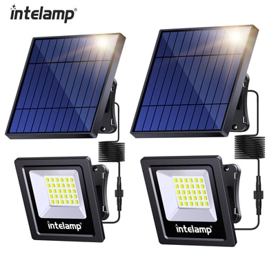 Lot de 2 Lampes Solaires 4400mAh 1200LM Sécurité Jardin
