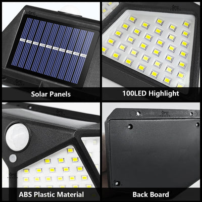 Applique Solaire Extérieur 500 LED Détecteur de Mouvement