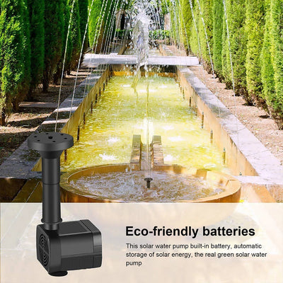 Fontaine Solaire de Bassin avec 6 Buses pour Jardin Extérieur