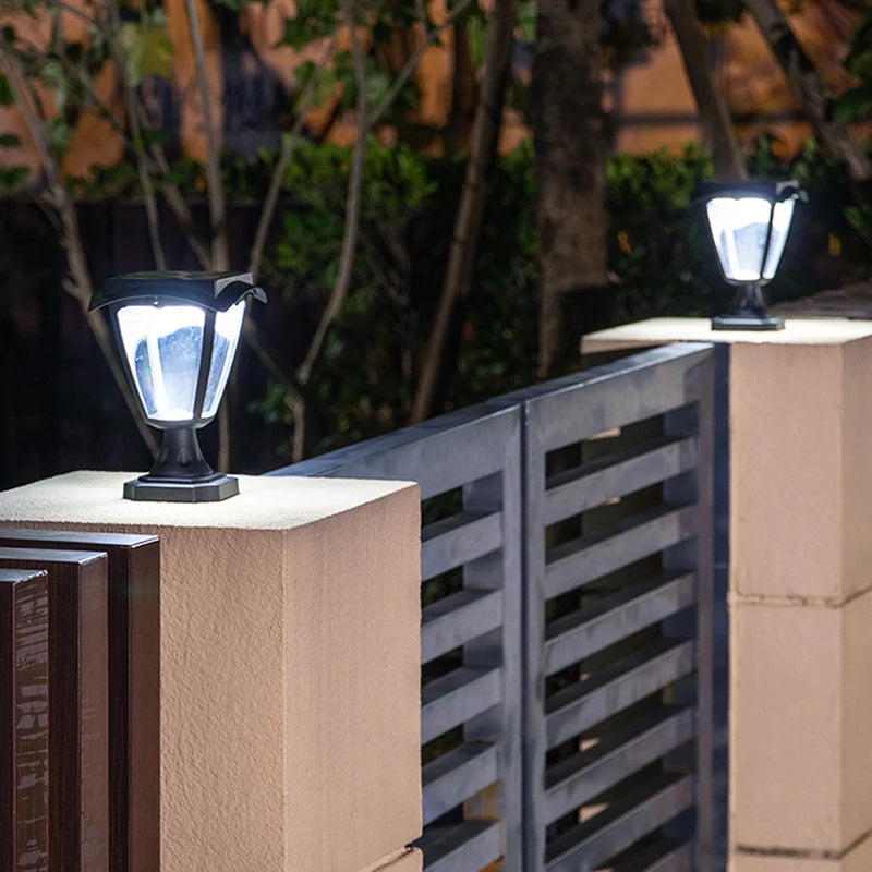 Lampe Solaire de Pilier de Portail Double Couleur