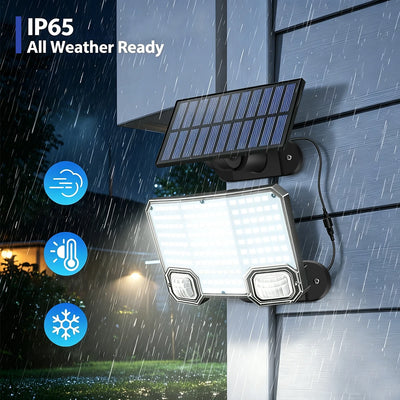 Lampe Solaire Murale 144 LED Double Capteur IP65 Jardin