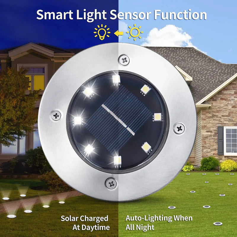 Projecteur solaire enterré 8 à 20 LED pour jardin