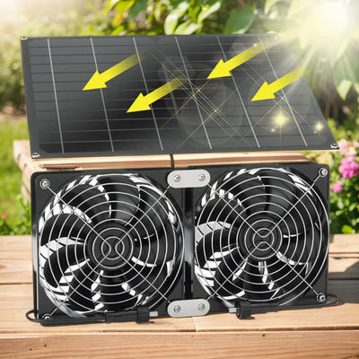 Extracteur d'Air Solaire 12V 25W Double Turbine Étanche