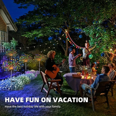 Lampe Solaire Décorative Feu d'Artifice Jardin
