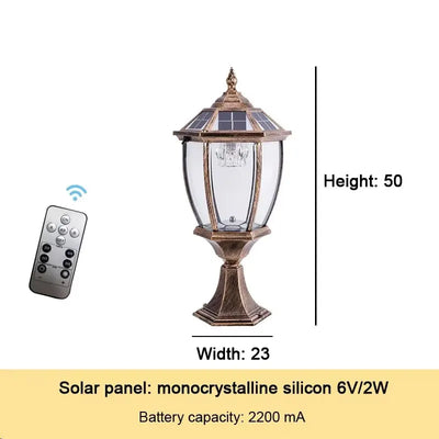 Borne Solaire de Pilier et Portail LED Étanche