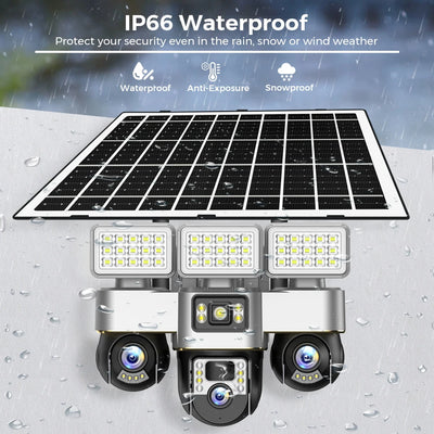 Camera Solaire 4G Triple Objectif PTZ Exterieure