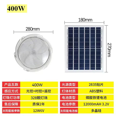 Lampe Solaire Intérieur Plafonnier Chambre Couloir avec Minuterie