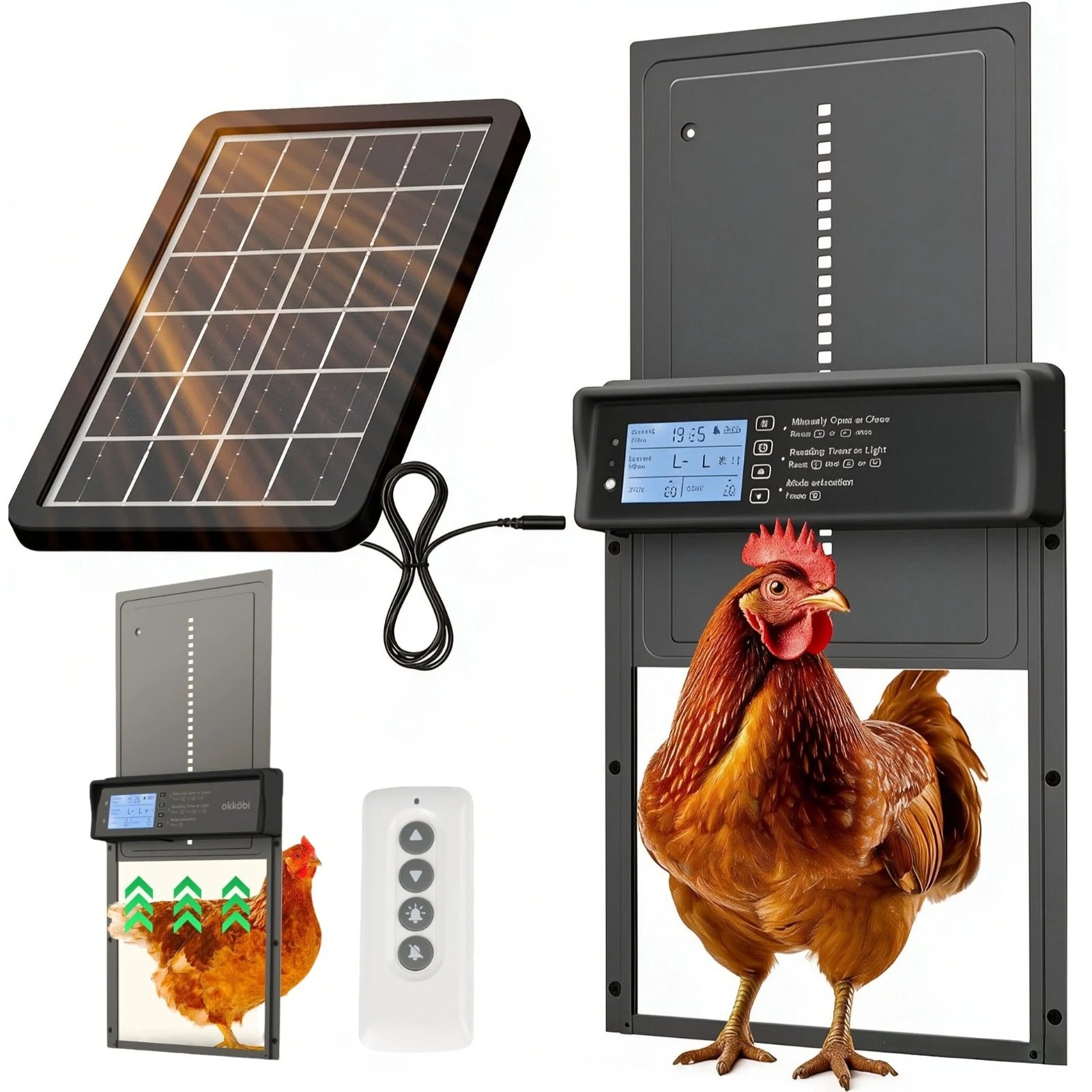Porte Automatique de Poulailler Solaire et Volière Minuterie Programmable