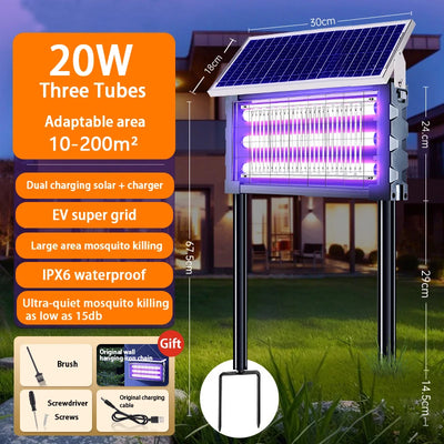 Lampe Solaire Anti-Moustique LED Carrée Grande Puissance Jardin