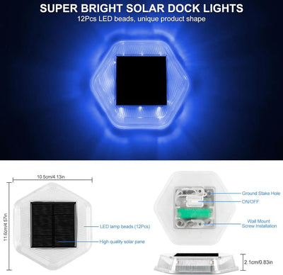 Spot Solaire Encastrable Extérieur IP65 Bleu Lot de 4