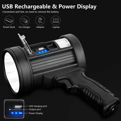 Lampe Torche Solaire LED Rechargeable 1000000lm Camping Chasse