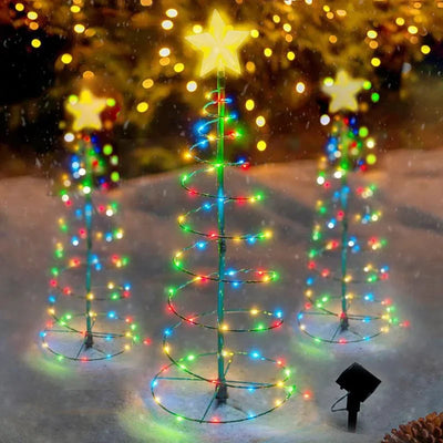 Ornement Solaire d'Arbre de Noël LED Étanche pour Jardin